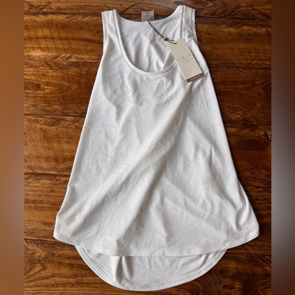 Calia Workout Tank with Cross Back White
